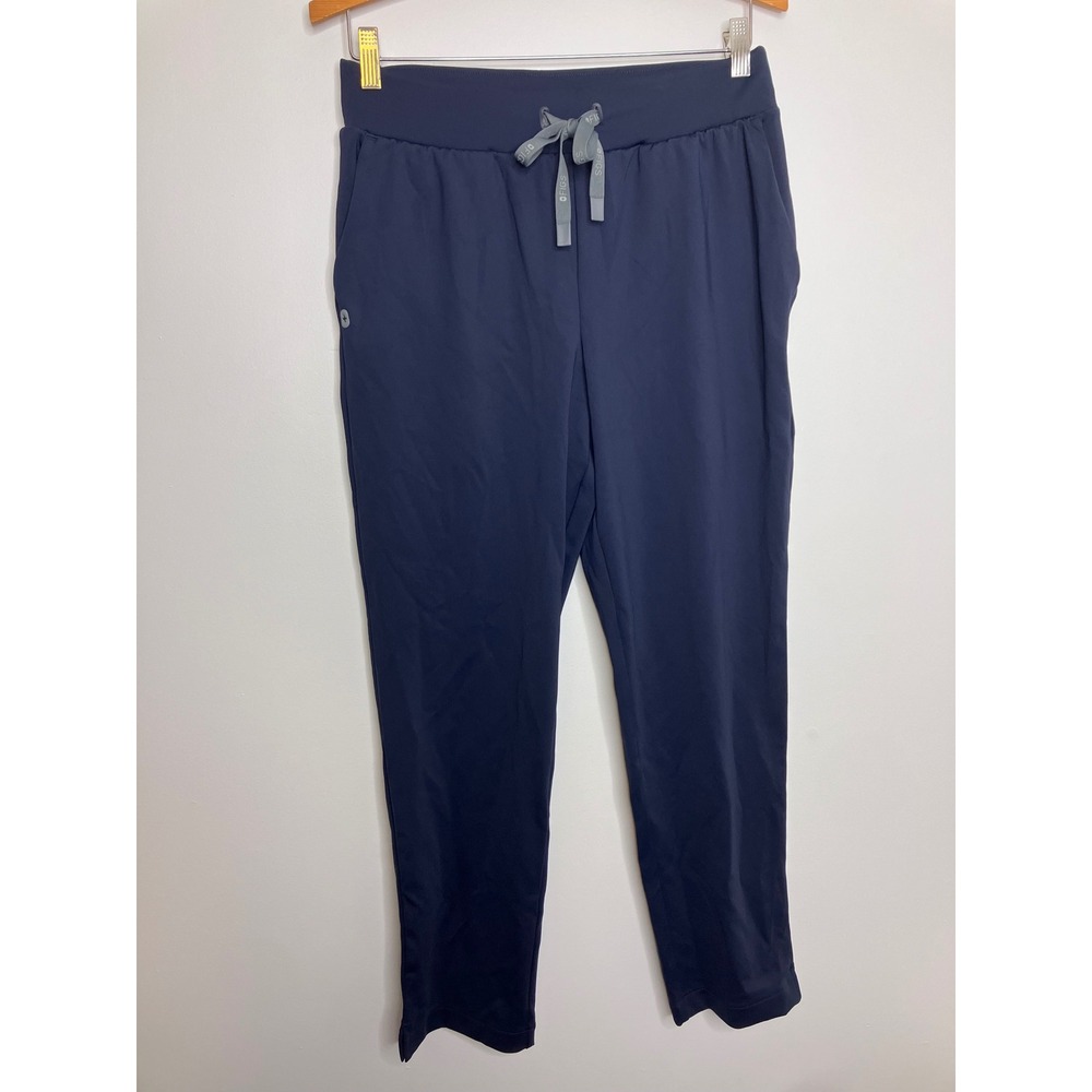 FIGS Tena Tapered Scrub Pants Women Medium Navy Blue Excellent Formx Drawstring